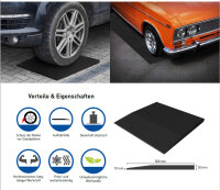 PROFIMAT® Universale Reifenmatte mit Auffahrrampe BREIT 500x500x10-30 mm
